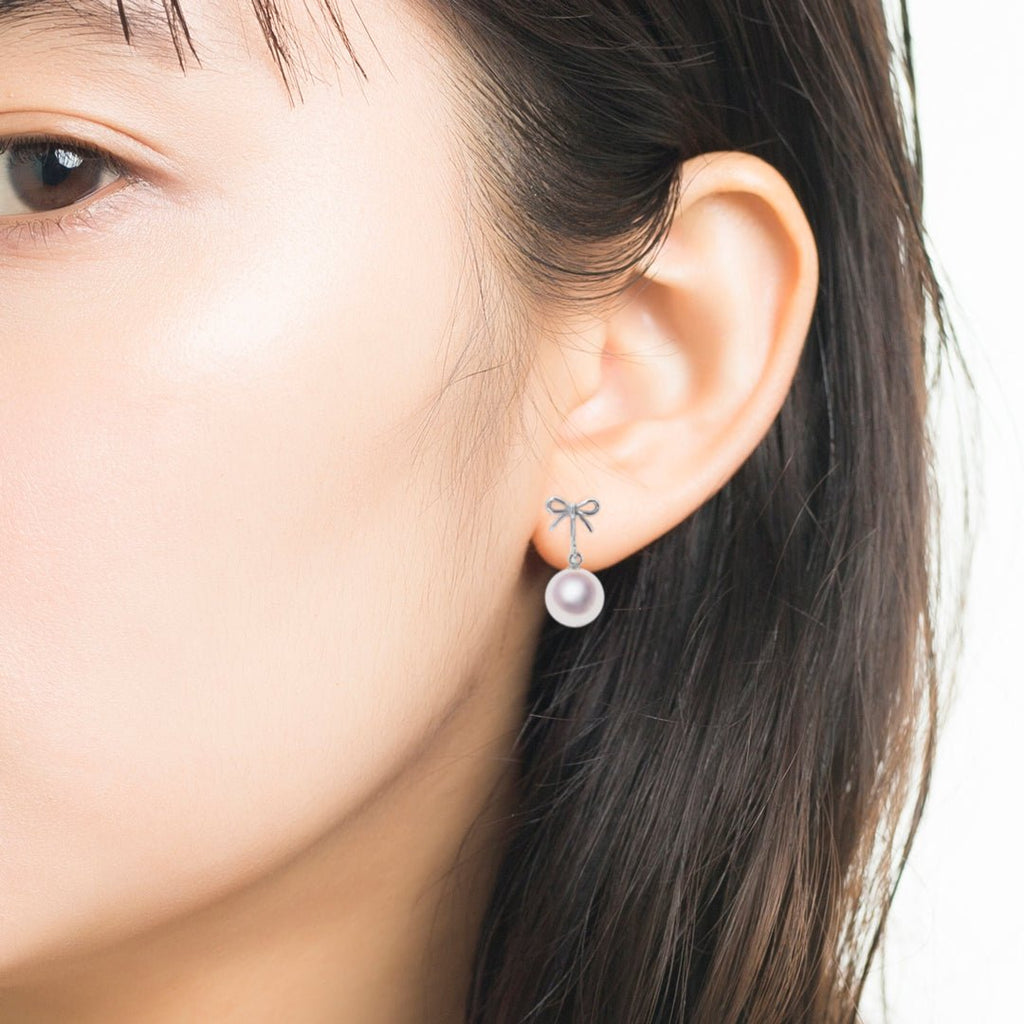 K14WG 7.5mm Design Earrings | Tensei Pearl Online Store 天成真珠