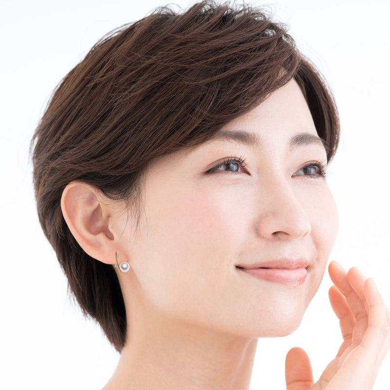 K18　7.0㎜　デザインピアス　ホワイトトパーズ - Tensei Pearl Online Store　天成真珠　公式通販ショップ