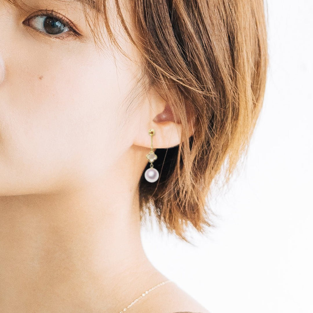 K18 8.0㎜ Design earrings | Tensei Pearl Online Store 天成真珠