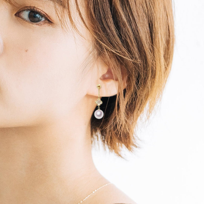 K18 8.0㎜ Design earrings | Tensei Pearl Online Store 天成真珠
