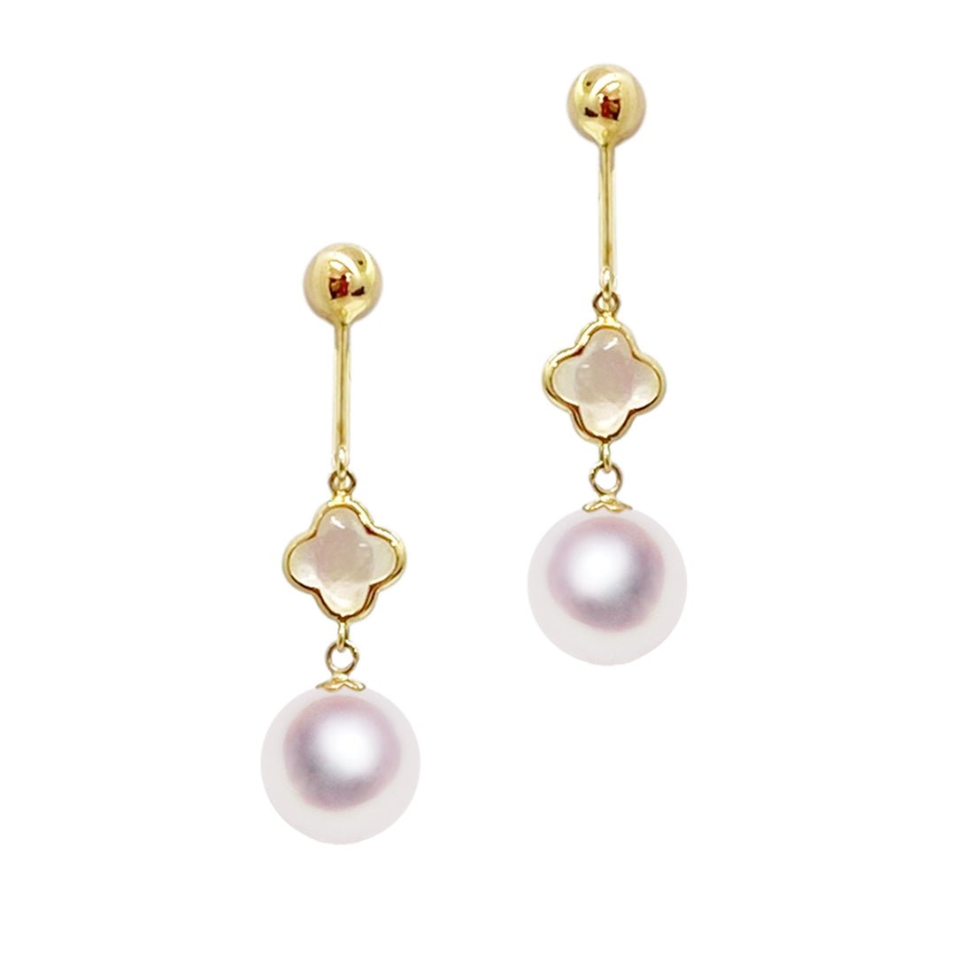 K18 8.0㎜ Design earrings | Tensei Pearl Online Store 天成真珠