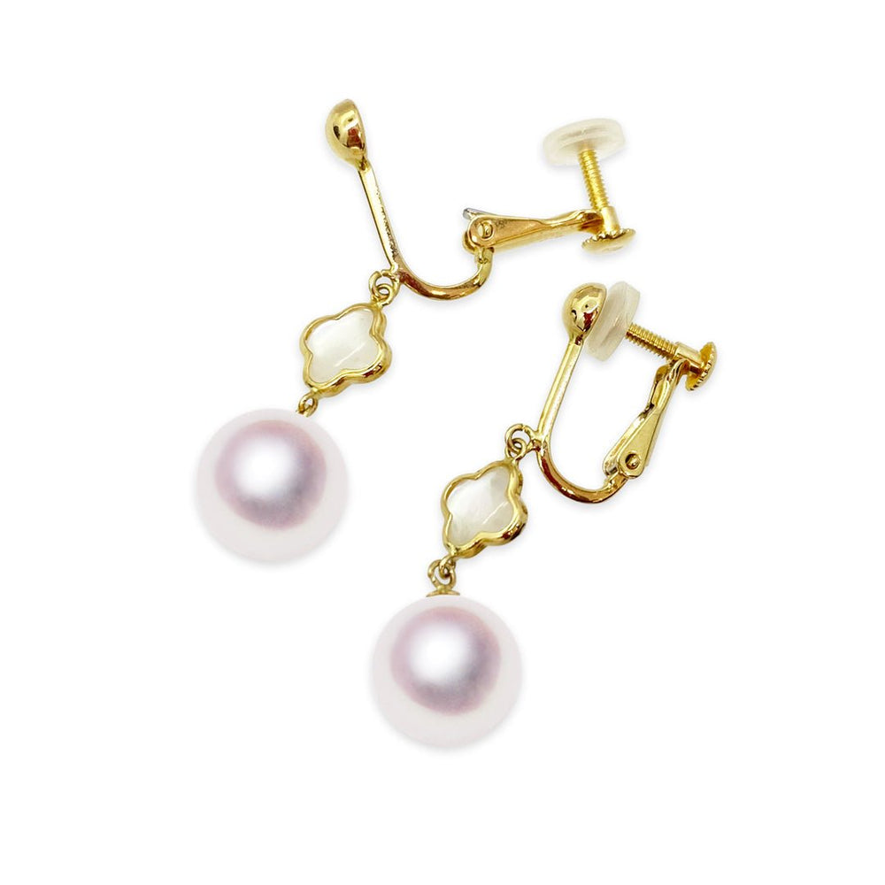 K18 8.0㎜ Design earrings | Tensei Pearl Online Store 天成真珠