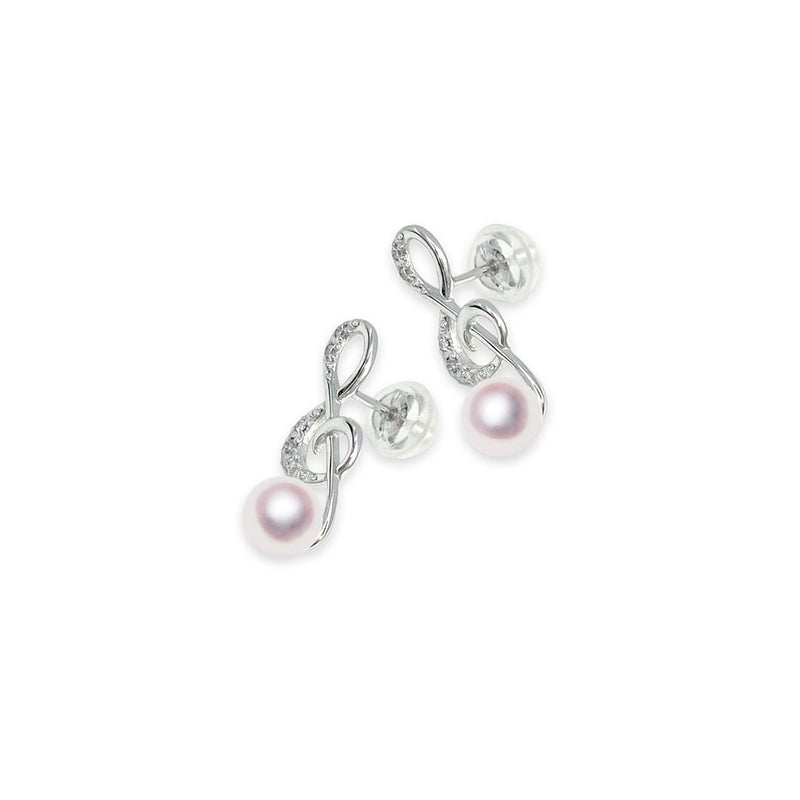 K18WG　5.0㎜　デザインピアス　D0.04ct - Tensei Pearl Online Store　天成真珠　公式通販ショップ