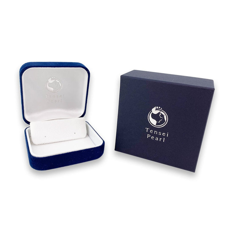 November birthstone K18WG 7.5㎜ 2way Design Earrings Blue Topaz -TENSEI PEARL ONLINE STORE Tenari Pearl Official Mail Order Shop