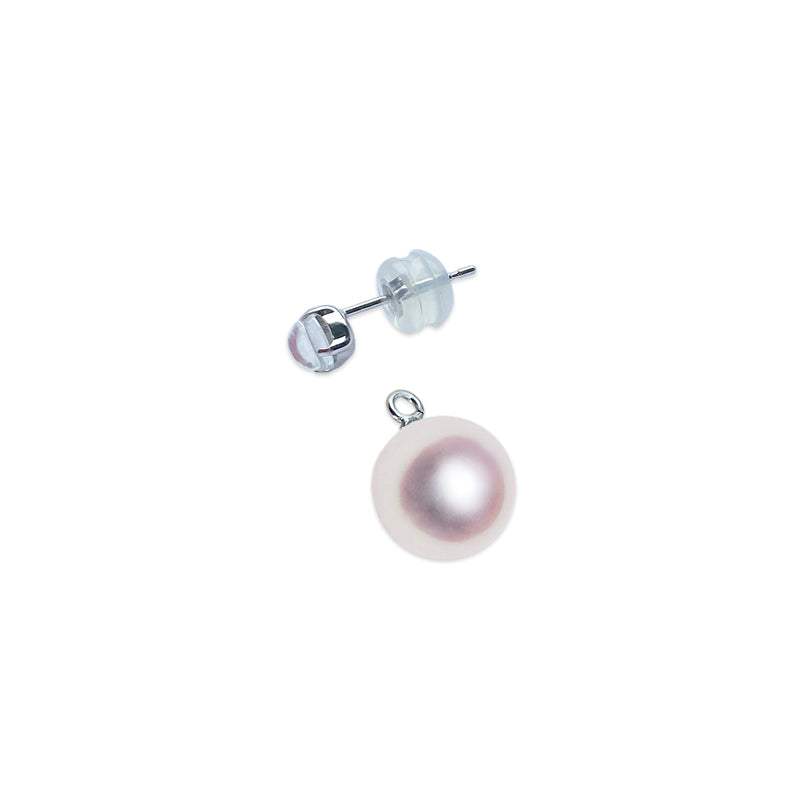 June Birthstone K18WG 7.5㎜ 2WAY Design Earrings Moonstone -TENSEI PEARL ONLINE STORE Tenari Pearl Official Mail Order Shop