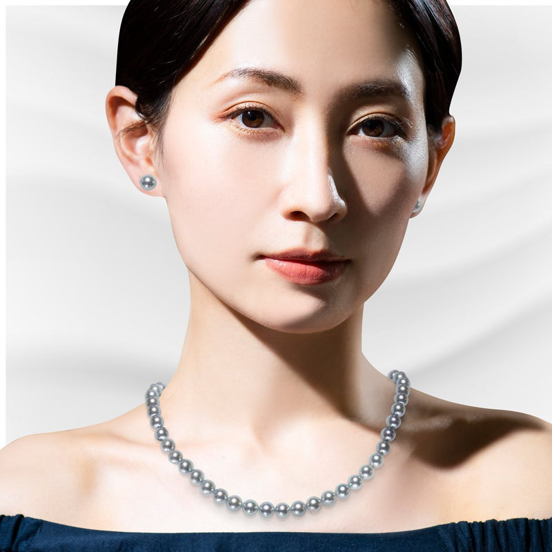 8.0-8.5㎜ Gray Earrings or Earring Set Teri: B: B: B Kizu: C -TENSEI PEARL ONLINE STORE Tensei Pearl Official Mail Order Shop