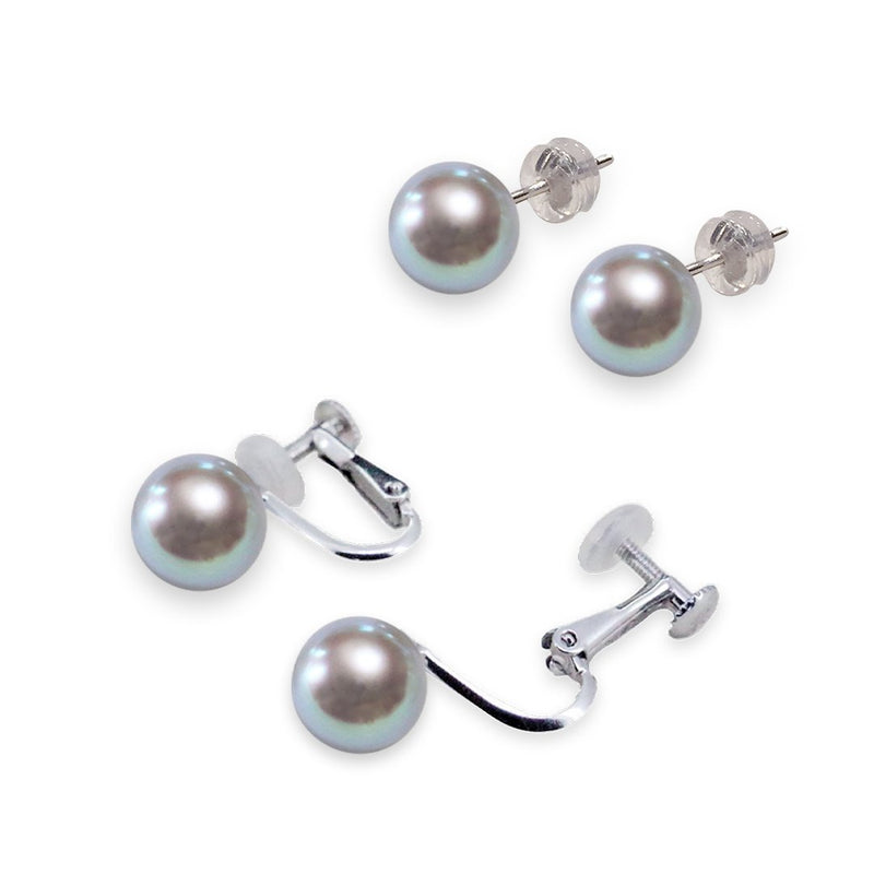 8.5 ~ 9.0㎜ Gray Earrings or Earring Set Teri: B Volume: B Kizu: B -TENSEI PEARL ONLINE STORE Tensei Pearl Official Mail Order Shop