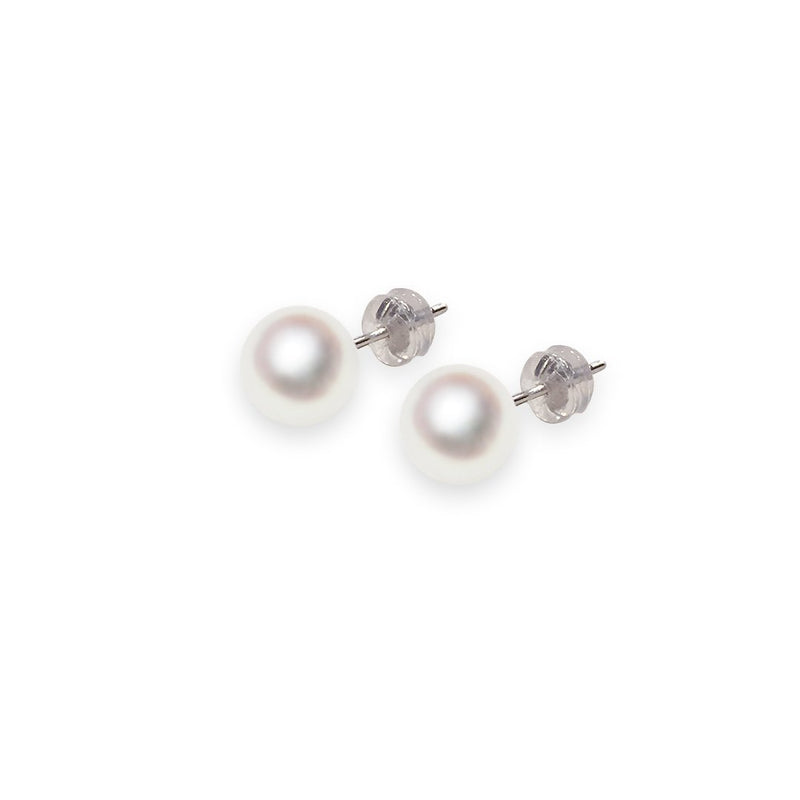 K14WG 8.0mm Unprocessed color Simple pierced earrings | Tensei 