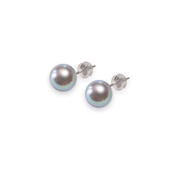 K14WG 8.5㎜ Gray Simple Earrings -TENSEI PEARL ONLINE STORE Tenari Pearl Official Mail Order Shop