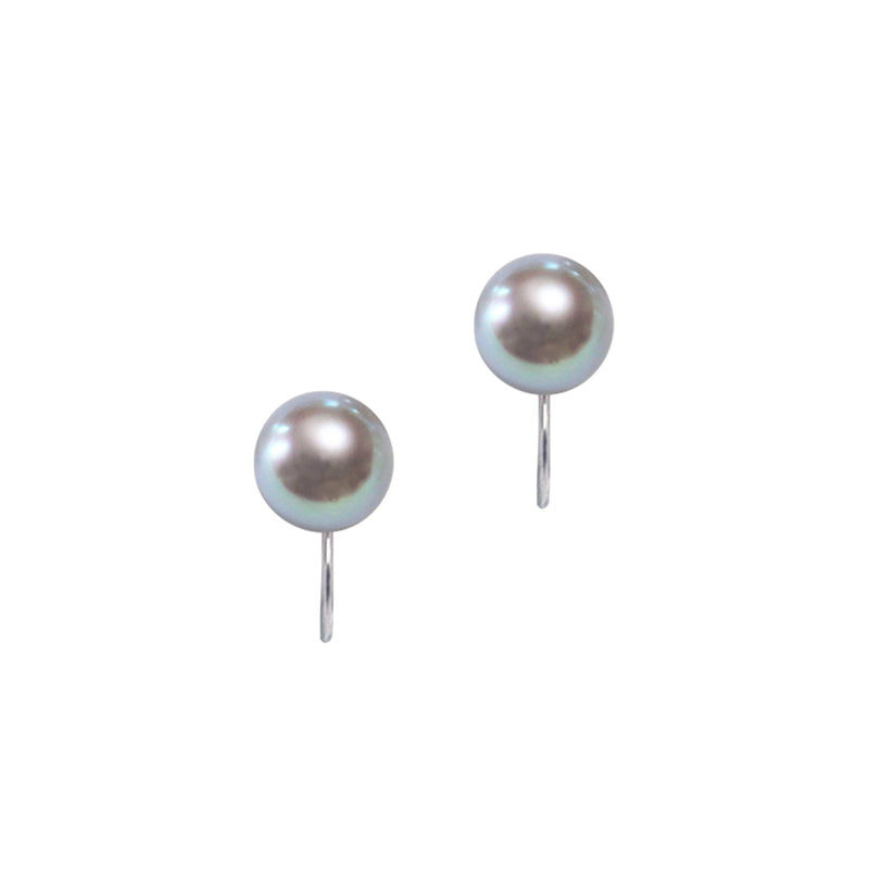 K14WG 8.5㎜ Gray Simple Earrings -Tensei Pearl Online Store Tenari Pearl Official Mail Order Shop