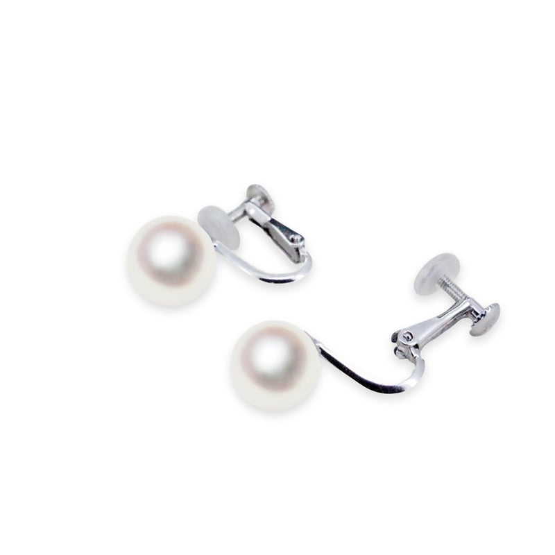 K14WG 8.5 mm Unchecked Color Simple Earrings --TenSEI Pearl Online Store Tenari Pearl Official Mail Order Shop