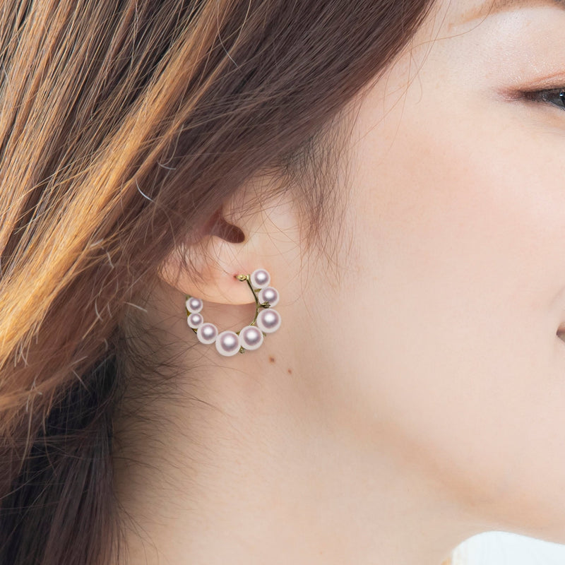 K18 4.0 ~ 6.0㎜ Design earrings D0.14ct -TENSEI PEARL ONLINE STORE Tenari Pearl Official Mail Order Shop