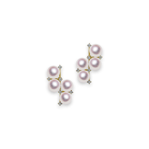 K18 5.5㎜ Design earrings D0.16ct -TENSEI PEARL ONLINE STORE Tenari Pearl Official Mail Order Shop