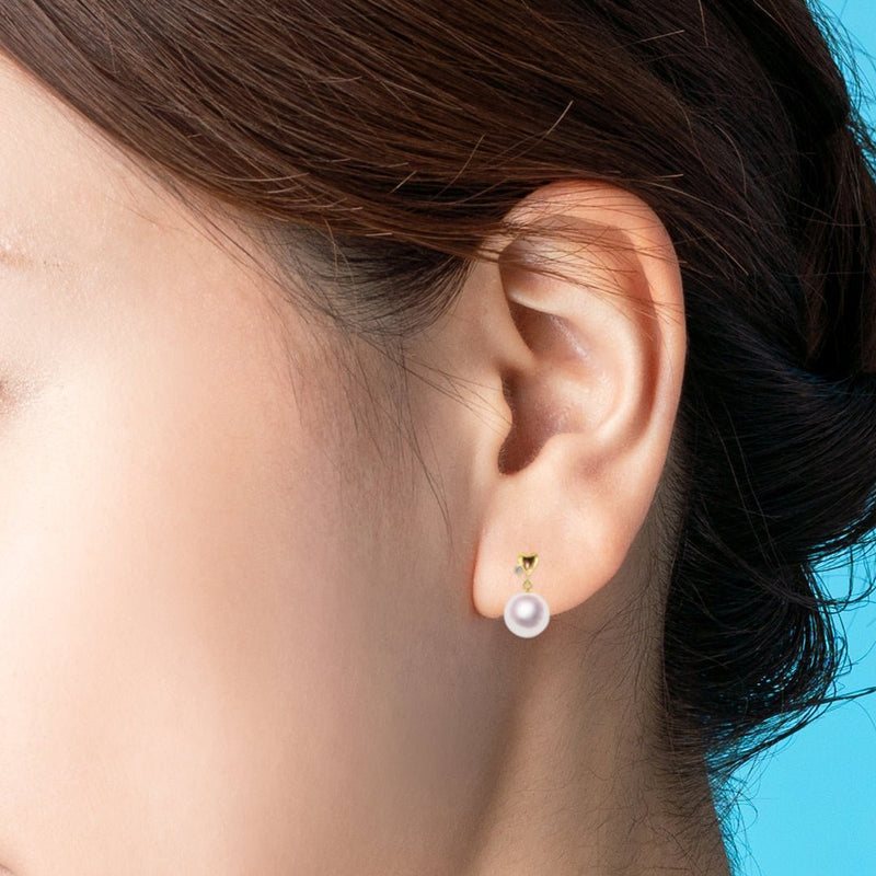 K18 7.0mm Design pierced earrings | Tensei Pearl Online Store 天成 