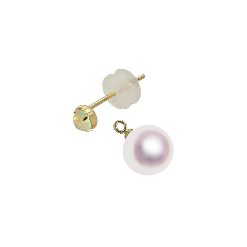 K18 7.5㎜ 2WAY Design Earrings Opal -TENSEI PEARL ONLINE STORE Tensei Pearl Official Mail Order Shop
