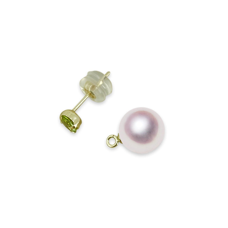 K18 7.5㎜ 2WAY Design earrings Peridot -TENSEI PEARL ONLINE STORE Tenari Pearl Official Mail Order Shop