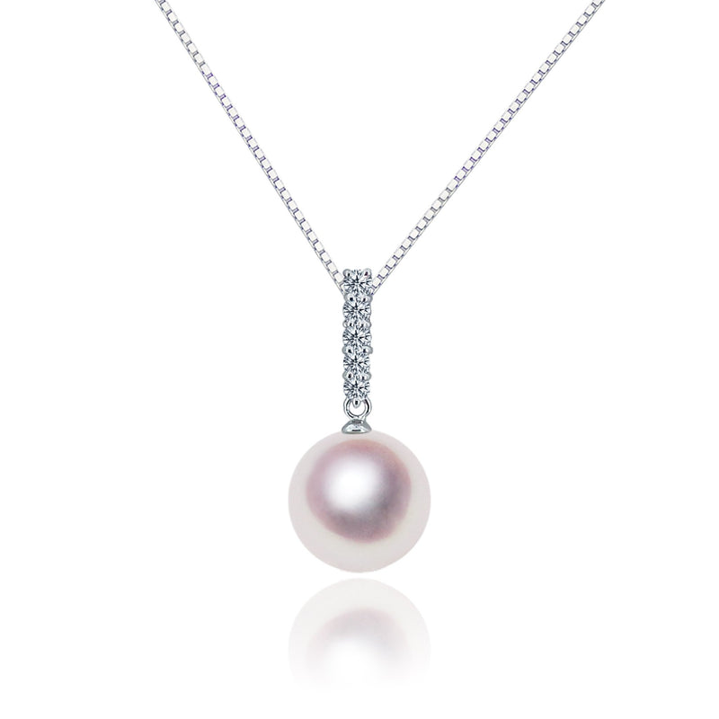 K18WG 9.5㎜ Unchecked Pendant D0.15CT -TENSEI PEARL ONLINE STORE Tenari Pearl Official Mail Order Shop