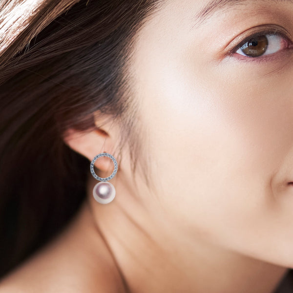 PT 8.5㎜ Design earrings D0.30CT -TENSEI PEARL ONLINE STORE Tenari Pearl Official Mail Order Shop